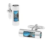 Hourglass Cufflinks Blue Sand Working Time Keeper Cuffs Sand Timer Hour Glass