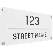 ProtectorAl 580 x 280mm White Satin ACM Cut Through Custom House Sign