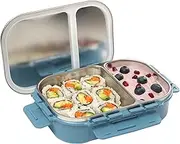 Signoraware Stainless Steel Bento Box For Men, 24 Oz, Aqua Blue, Leakproof Between 2 Compartments, Portion Control, Easy To Carry