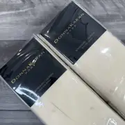 Donna Karan SET of 2 Essential Silk Quilted Pillow Shams Standard Queen Gold NEW