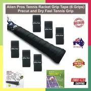 Alien Pros Tennis Racket Grip Tape (6 Grips) - Precut and Dry Feel Tennis Grip