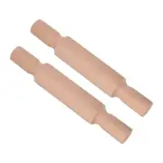 2 Pcs Wood Clay Roller 8 Inch Embossed Flat Texture Modeling for Clay Baking DIY