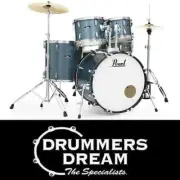 PEARL RS 22" 5-PCS FUSION PLUS DRUM KIT w/HARDWARE & CYMBALS AQUA BLUE GLITTER