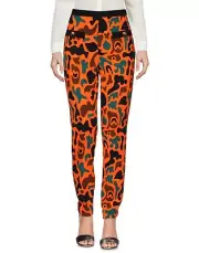 AW15 Moschino Couture Jeremy Scott Orange Brown Green Camouflage Rayon Pants