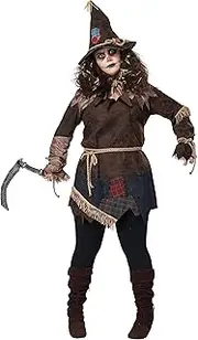 Women's Plus Size Creepy Scarecrow Costume 4X Black