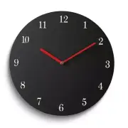 Black Minamalist 11.5 inch Silent Quartz Movement Wall Clock