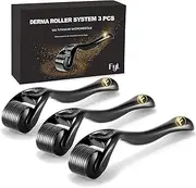 Derma Roller Beard Roller Microneedle FYL 3 Pack Derma Roller Kit (0.5mm/1.0mm/1.5mm) 540 Titanium Microneedling Hair Growth Dermaroller