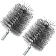 2x 4" Chimney Flue Cleaning Brushes Round Stainless Steel Wire