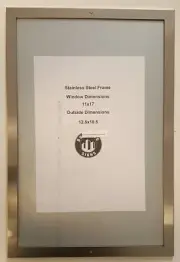 ANTI VANDALISM NOTICE FRAME 11" X 17" STAINLESS STEEL -REF24-1027