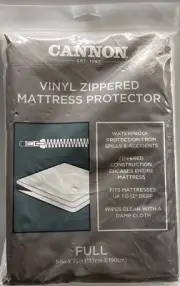 Cannon Vinyl Waterproof Mattress Protector 54x75 in (FULL SZ BED) Fits 12”