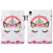 For iPad Mini 7 Cross Texture Painted Smart Leather Tablet Case