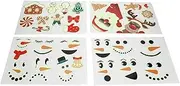 XIASABA 4PCS DIY Luminous Santa Claus Snowman Elk Pattern Decorative Stickers Ideal for Wall Door Windows Refrigerator and Cup Christmas Decorations