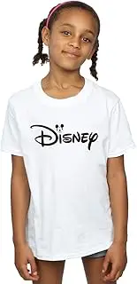 [Absolute Cult] Disney Girls Mickey Mouse Head Logo T-Shirt White 7-8 Years
