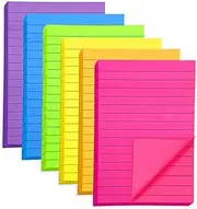 6 Pack 100 * 150mm Sticky Notes,6 Bright Colors Sticky Tabs,50 Sheets Per Pack, Sticky Notes Set Super Sticky, Suitable for Office, Home，Students and Meetings.