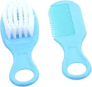 Totority Newborn Care Kit 1 Set of Brush Comb Gentle Massage Hair Tool Non-irritating Comfort for Infants (Blue)