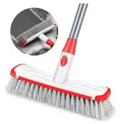 Scrub Brush Floor Brush with Long Handle, Deck Brush Floor Scrubber 2 in White