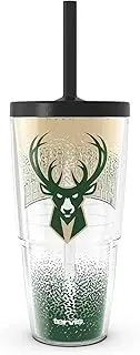 Tervis NBA Milwaukee Bucks - Defend Made in USA Double Walled Insulated Tumbler Travel Cup Keeps Drinks Cold & Hot, 24oz with Straw Lid, Classic