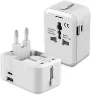 2-Pack Travel Adapter Worldwide, European Universal International Power Travel