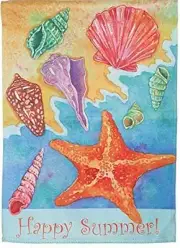 Summer Sea Shells Garden Flag