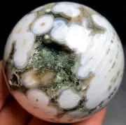 344g Madagascar Orbs OCEAN JASPER QUARTZ Geode CRYSTAL sphere BALL HEALING d826