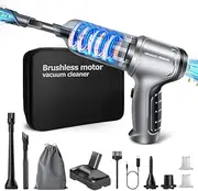 ekbas Car Vacuum 15000PA 3 IN 1 Brushless Motor Handheld Cordless Rechargeable Portable Mini Wireless Cleaner Accessories for Men, Women,Car,Desktop Home Cleaning , Grey,Silver