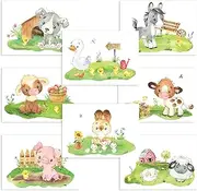 CreativeRobin Cute Farm Animal Poster Set as Children's Room Decoration