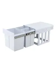 Cefito Pull Out Bin Kitchen Triple Slide Garbage Rubbish Bins Basket White 31L