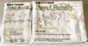 Vintage NEW Cannon Royal Family Featherlite Floral Full Flat Sheet 2 Pillowcases