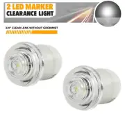 2 Pack 3/4" Mini Round LED Side Marker Lights with 2IN Leads for RV Trailer Van