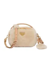 Shearling mini-bag One size Nude