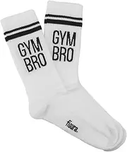 [Fisura] Calcetines Original Unisex Gym bro calcetines para Regalo. Calcetines Altos blancos. Calcetines con mensaje. Calcetines de algodón y poliéster. Talla única., Gym Bro White, One Size