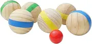 OSOLADY Wooden Lawn Bowling 7 Pack Bocce for Boys and Girls' Play Parties Random Color