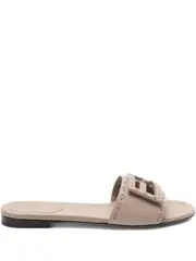 [FENDI] leather slides 39 Grey