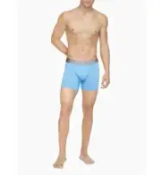 Calvin Klein Men's CK Icon Microfiber Boxer Brief Underwear Polyester Blue - S
