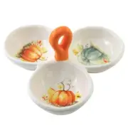 Tabletop Painted Pumpkin Tidbit TRAY DOLOMITE Fall Thanksgiving H9627 R5-10