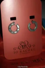 Longaberger So Rachel Silver Oxidized Chain Link Earrings #90205 NEW