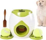 Dog Fetch Ball Thrower, Pet Baseball Automatic Thrower, Interactive Ball Shooter Toy Mental Stimulating Enrichment with Feeder for Aggressive Chewers Outdoor Indoor Training