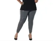 NEW All Worthy Hunter McGrady Faux Leather Pintucks Gunmetal Pants Size 4X