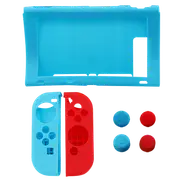 Silicone Cover For Switch - 7 Piece Set Joy Con Skin Case Blue