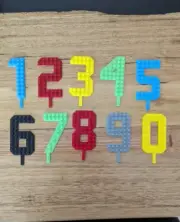 Compatible with Lego Brick Number Cake Topper