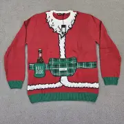 Travis Mathew Christmas Sweater Mens XXL Santa Clause Beer Golf Pullover Pocket