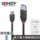 LINDY Type-C高速充電線 傳輸線 USB 3.2 Gen2 Type-C對A 10Gbps 支援PD60W
