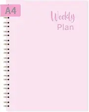 Undated Weekly Planner, Weekly To Do List Notebook with Goal & Habit Tracker Organizer, A4 Weekly Planner Notebook with Spiral Binding, 11.2" x 8.2" (Pink)