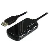 Lindy 8m 4 Port USB-A 2.0 Active Extension Pro Hub