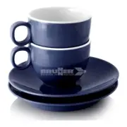 Set Cups Coffee Brunner 0830055C.C22 Dolomit With Saucer Blue