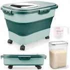 Komzon Rice Storage Containers,Collapsible 20to 30Lbs Food Storage Bin Dispenser