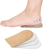[Generic] Heel Lifts for Leg Length Discrepancy, (3 Layers) Adjustable Shoe Heel Lift Inserts, Height Increase Insole, Achilles Tendonitis, Heel Cushion Inserts for Women & Men (Beige, One size)