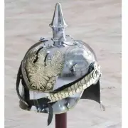 Officer Helmet Spike Wwi German Pickelhaube Steel & Brass Prussian Fr Badge