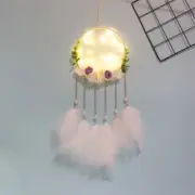 Handmade Feather LED Light Dream Catcher Net Night Wall Hanging Craft Home Decor