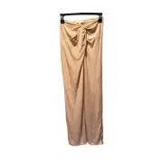 Topshop Slinky Twist Front Maxi Skirt In Stone Size 4 NWT